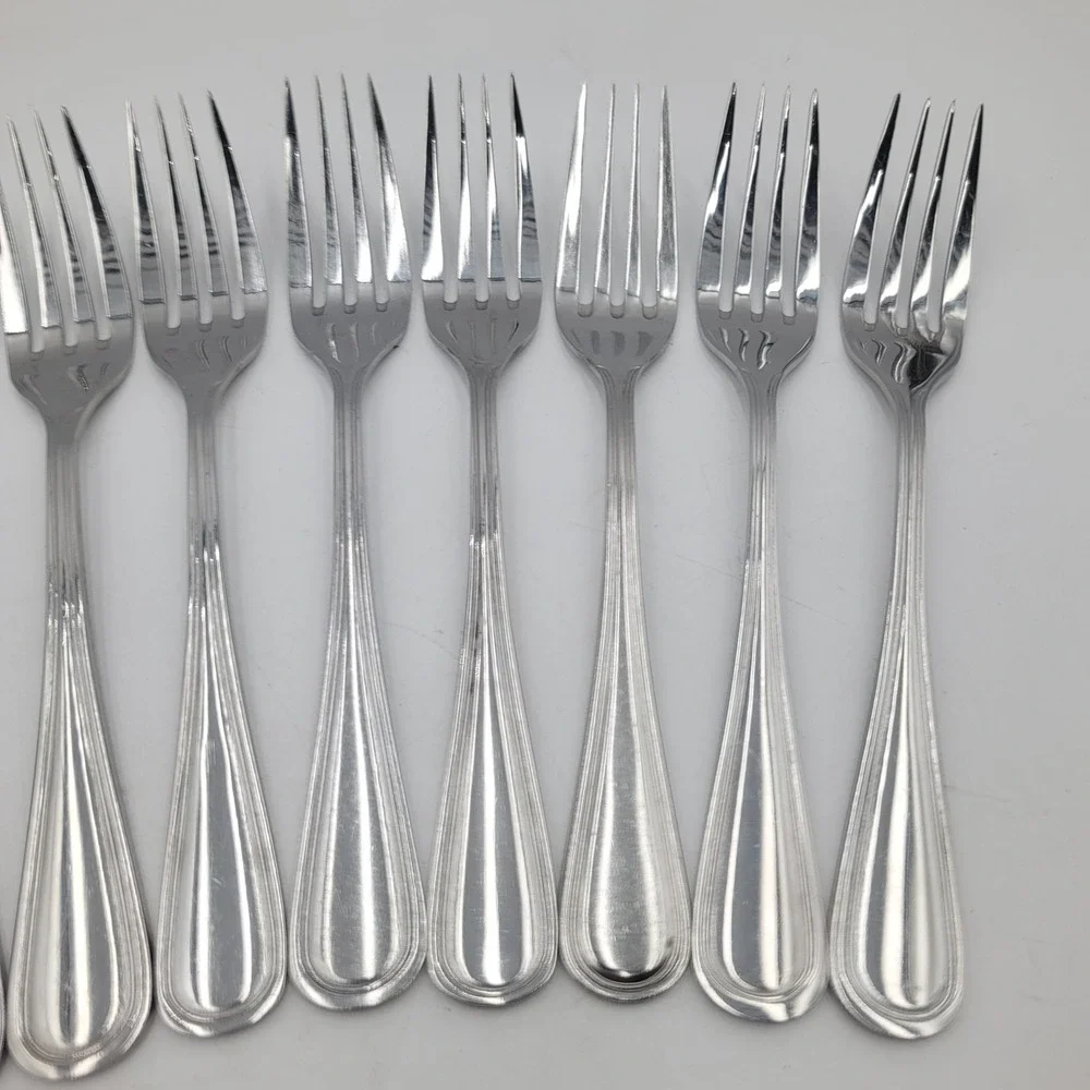 12pc Acopa Stainless Steel Dinner Forks Set Lydia Lansdale Pattern Silver 8.25
